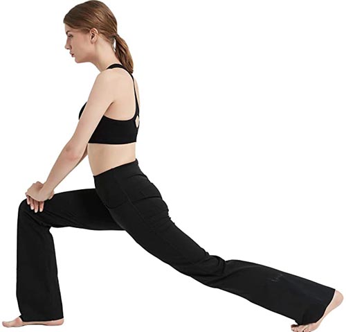 Jimilaka 28" 30" 32" 34" Inseam Women's Bootcut Yoga Pants High Waist Bootleg Flare Pants with Pockets