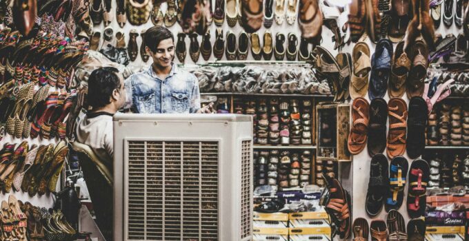 Two Person in Shoe Store