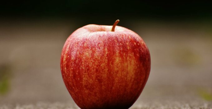 Shallow Focus Photography of Red Apple on Gray Pavement