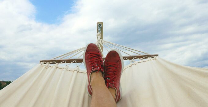 Pair of Red-and-white Low-top Sneakers