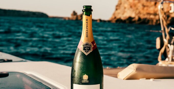 Bollinger Wine Bottle on Boat